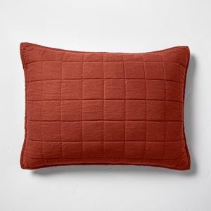 NWOT Heavyweight Linen Blend Quilt Pillow sham Clay- Casaluna